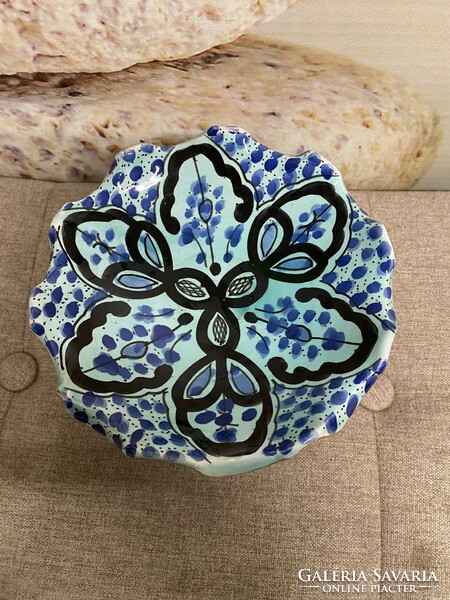 Azouz kharraz tunis ceramic serving bowl with base a31
