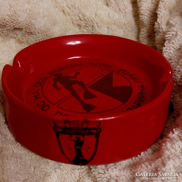 Ashtray. Underwater emergency group with inscription in Cyrillic letters.