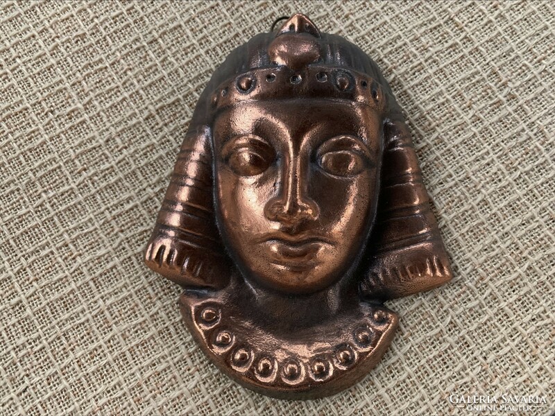 Cleopatra bronzed metal wall decoration, mask