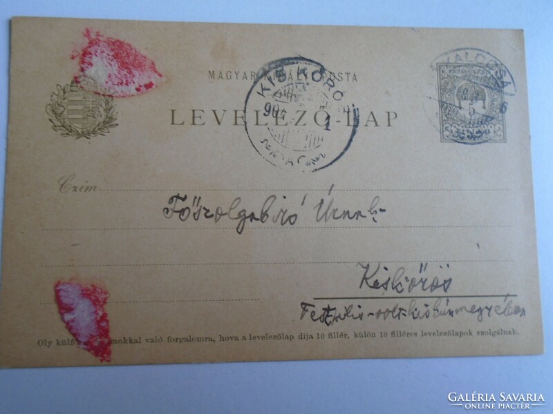 D191540 postcard 1904 kaloccha to the chief servant, small-skinned (drunken burglar József Szil)