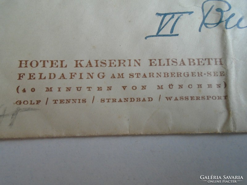 D191531  Bélyeges boríték - Hotel Kaiserin Elisabeth  Feldafing am Starnberger See -Cenzúra 1940