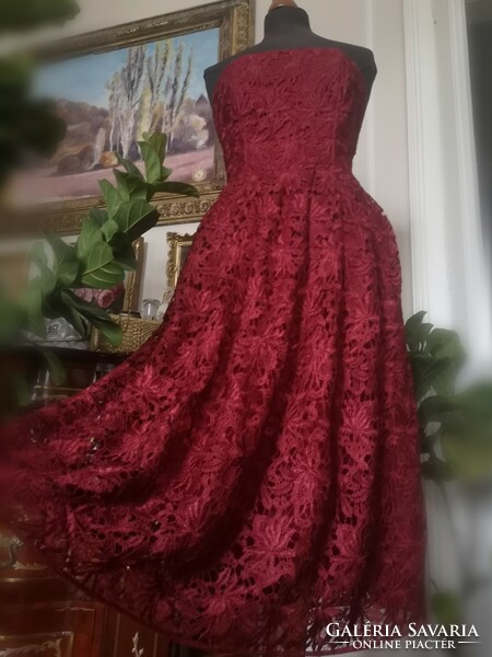 Next tall size 38 exclusive casual, wedding, party dress, burgundy red, burgundy air lace, tulle