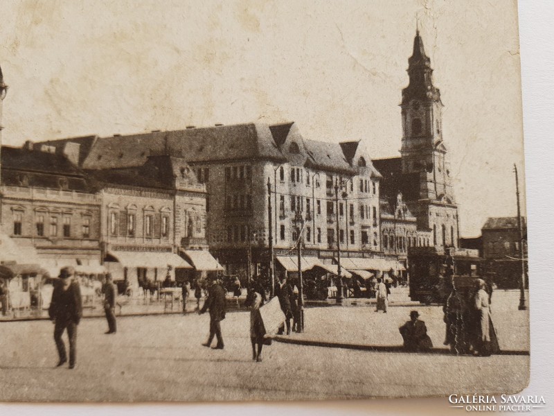 Régi képeslap 1917 Nagyvárad Szent László tér fotó levelezőlap