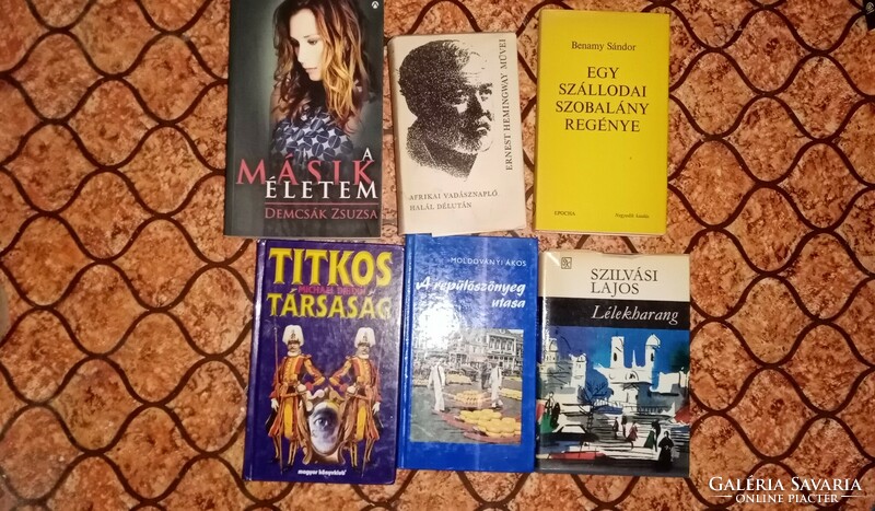 6 pcs, novels, biography of exciting books in beautiful condition.