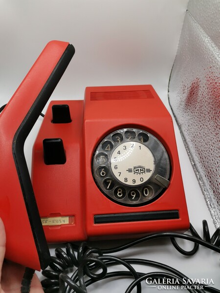Red retro telephone