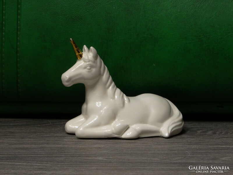 Unicorn figurine - glazed ceramic figure