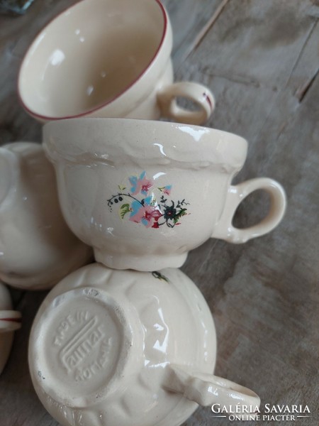Vintage, floral ceramic coffee set, cup, small plate, sugar bowl, marked