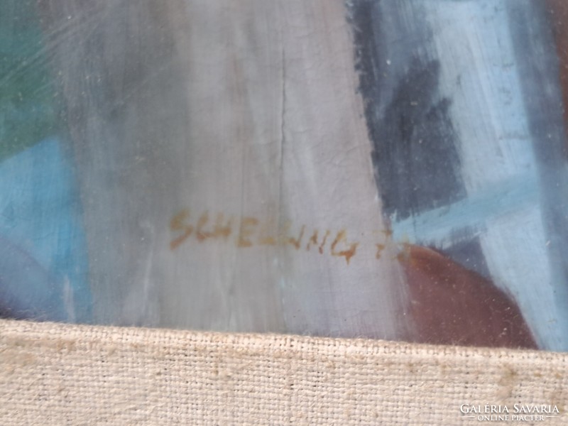 Csendélet olajlámpással (teljes méret 65x51 cm) tempera, papír