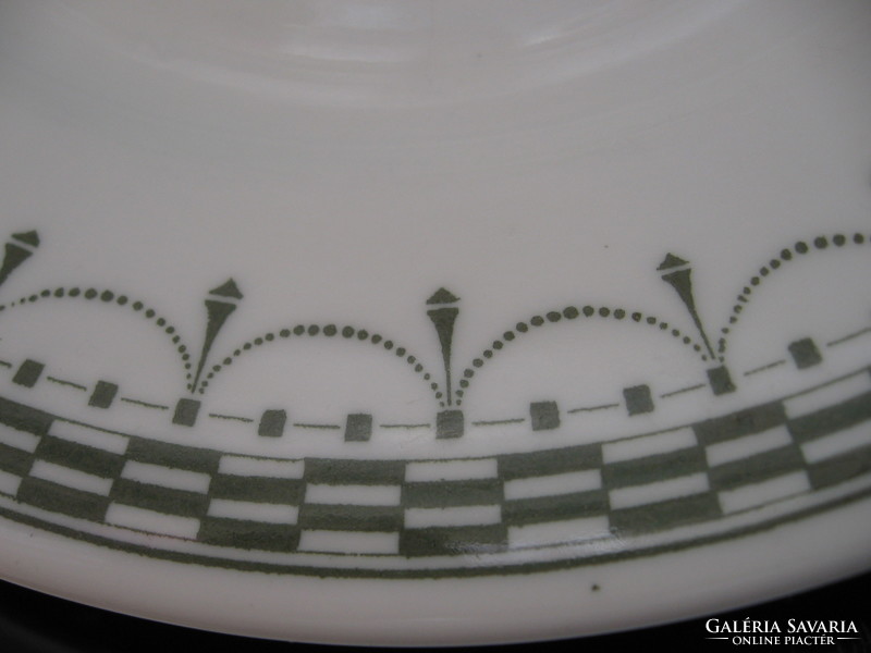 9 pcs antique green garland similar plates thun tk, schlaggenwalg, epiag