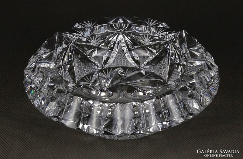 1L626 old polished crystal ashtray 16 cm