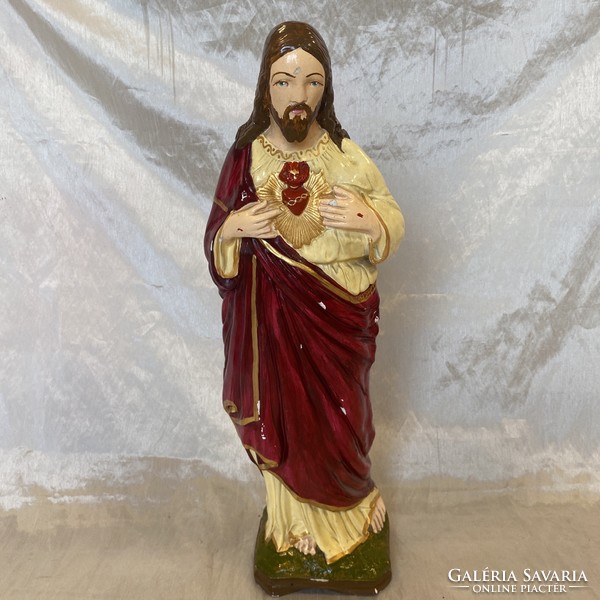 Large, antique heart of Jesus, statue.