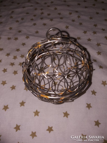 Retro fém szétnyitható gömb karácsonyfadísz Karácsonyi dekoráció