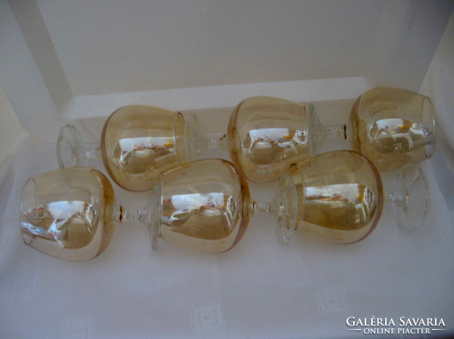 Set of cognac glasses with luster base 6 pieces
