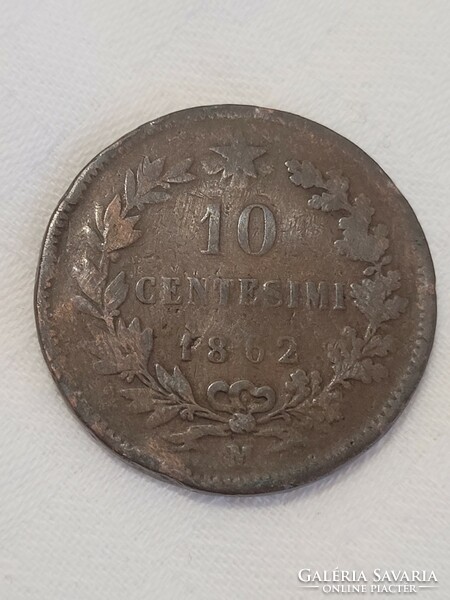 Italy 1862. II. Victor Emmanuel, 10 centesimi, with 