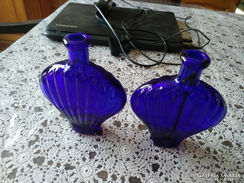 Dekorációs  üvegek, kék, 2 együtt, Alkudható
