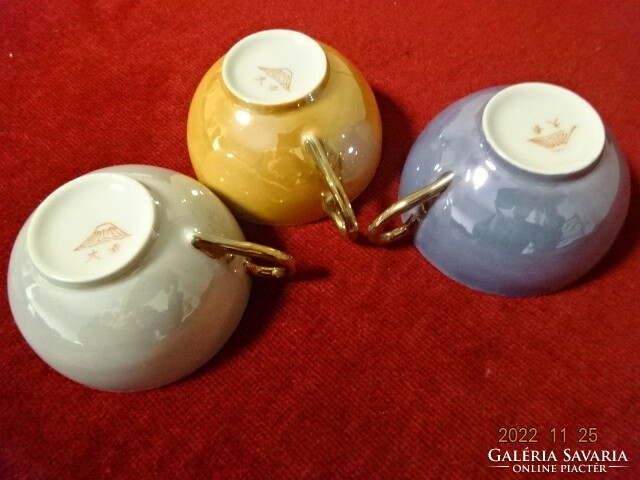 Japanese porcelain coffee cup, eggshell thin, three pieces. He has! Jokai.