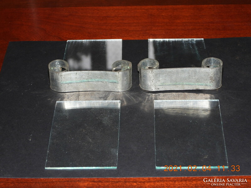 Two old metal photos/photo holders