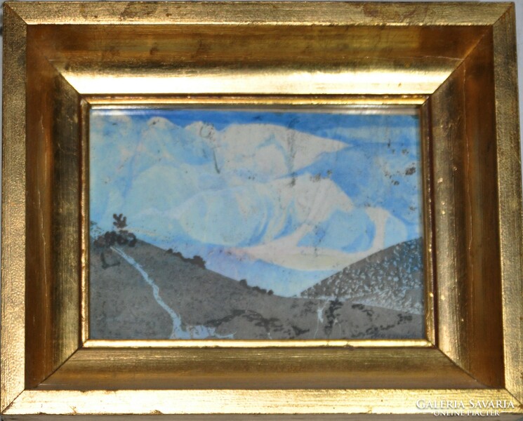 Marsovszky Endre (1916-1989) Havasok - akvarell (méret: 15x10 - keret nélkül)