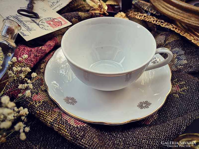 Charming colditz German tea set with golden flowers