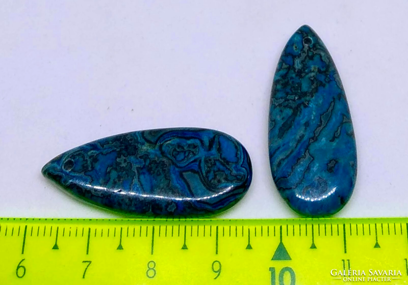 Kék Crazy Lace achát ásvány csepp medál gyöngy W54647