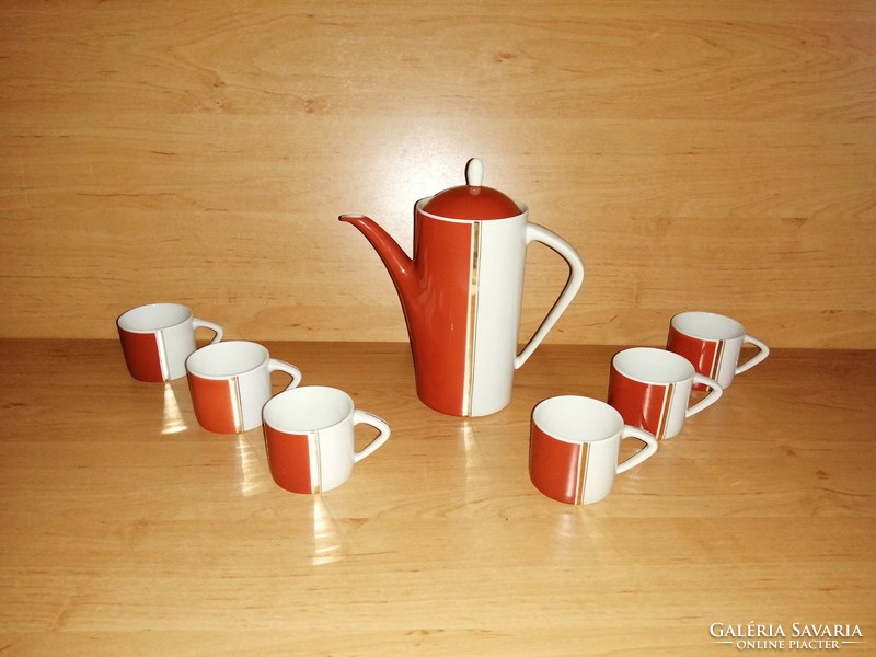 Hollóházi porcelain coffee set - 1 pourer 6 cups (8p)