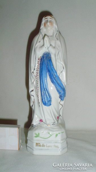 Régi porcelán Szűz Mária szobor, figura - kegytárgy - Lourdes