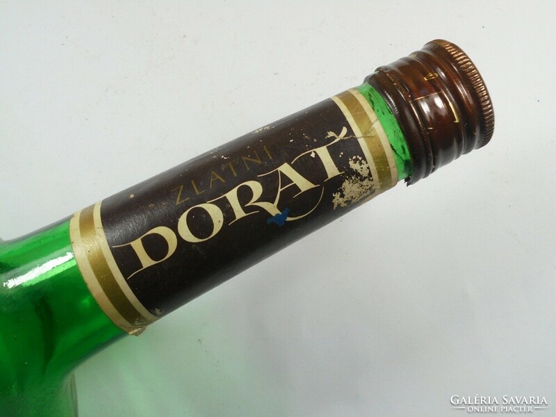 Retro régi papír címkés üveg palack -Zlatni Dorat- Jugoszláv-Szerb ital- 1980-as évek 1 l