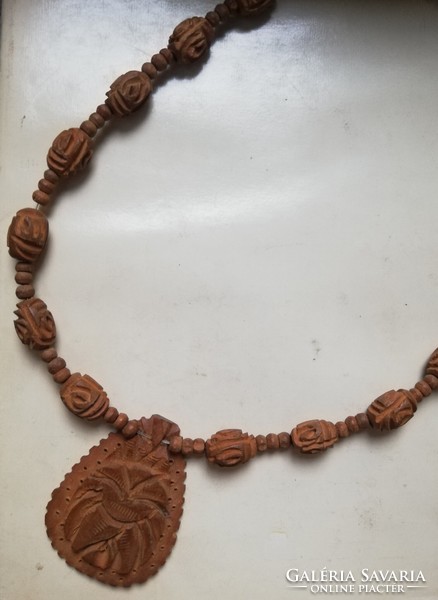 Exotic sandalwood fruit necklace handmade jewelry