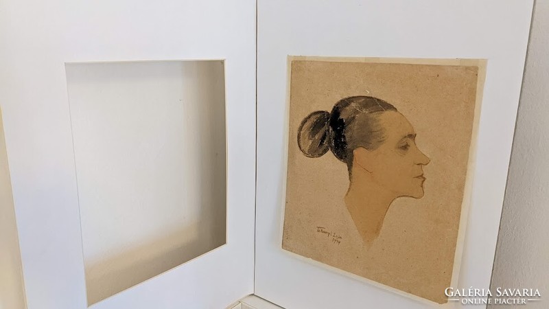 Lajos Tihanyi /1885-1938/ female portrait watercolor