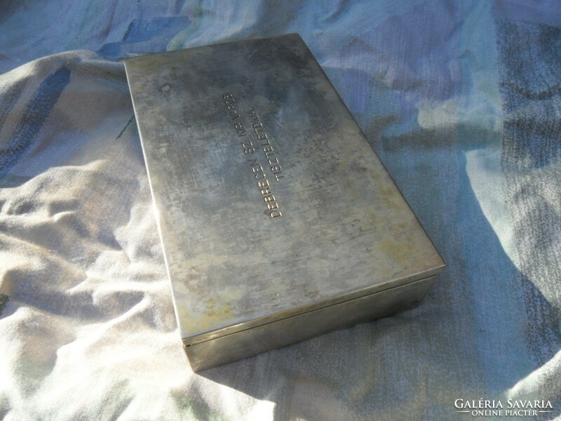 Antique silver cigar box with Debrecen inscription