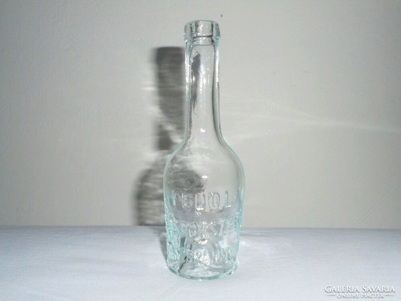 Régi Antik kis üveg palack - Fedol sósborszersz Franzbranntwein felirat- kb. 1920-as évek