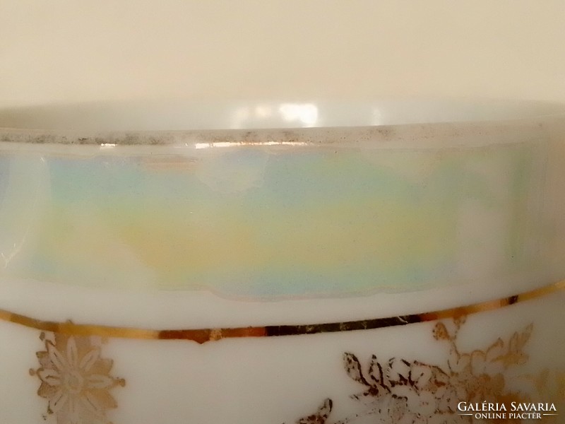 Old antique eosin-glazed tea coffee mug with elf ears porcelain mug cup