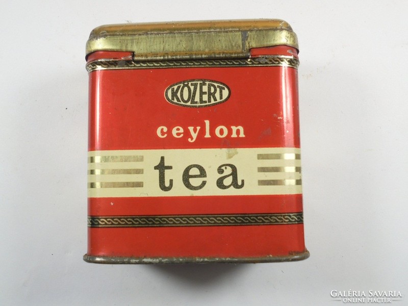 Retro régi Közért teás tea fémdoboz pléh doboz - ceylon tea - 1970-es évekből