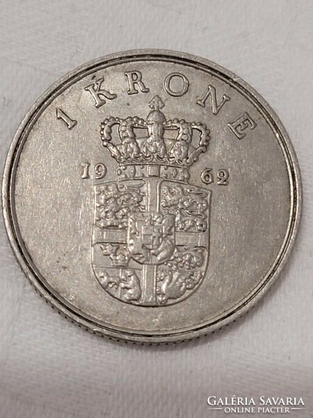 Denmark, 1 kroner, 1962.