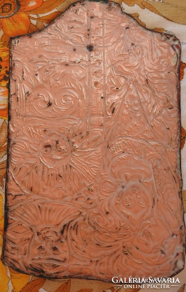 Amorf alakú tűzzománc kép - zománc falikép - jelzett