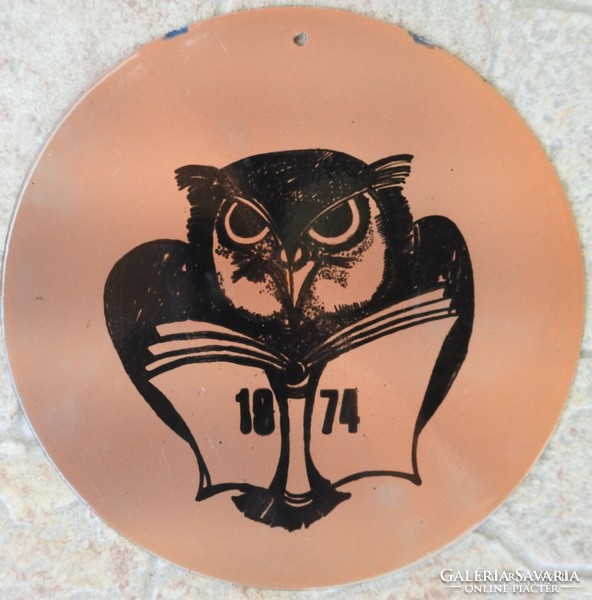 Wise Owl - Enamel Picture - Enamel Board - Library Room
