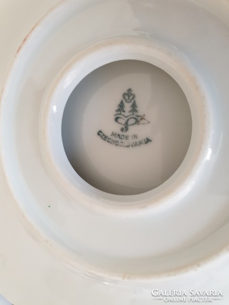 Régi porcelán szellőrózsás vintage étkészlet leveses tál szószos 4 db