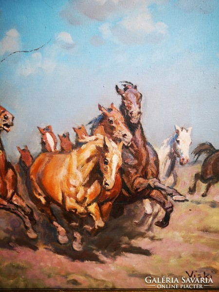 János Viski - galloping stallion