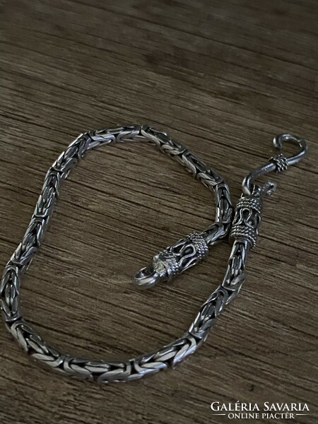 Marked silver king chain bracelet