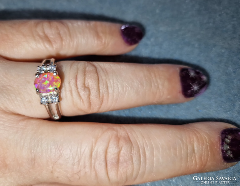 Opal gem/sterling silver ring, 925 - new 56 mère
