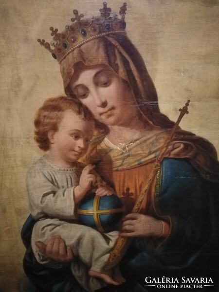 Mária a kis Jézussal antik festmény