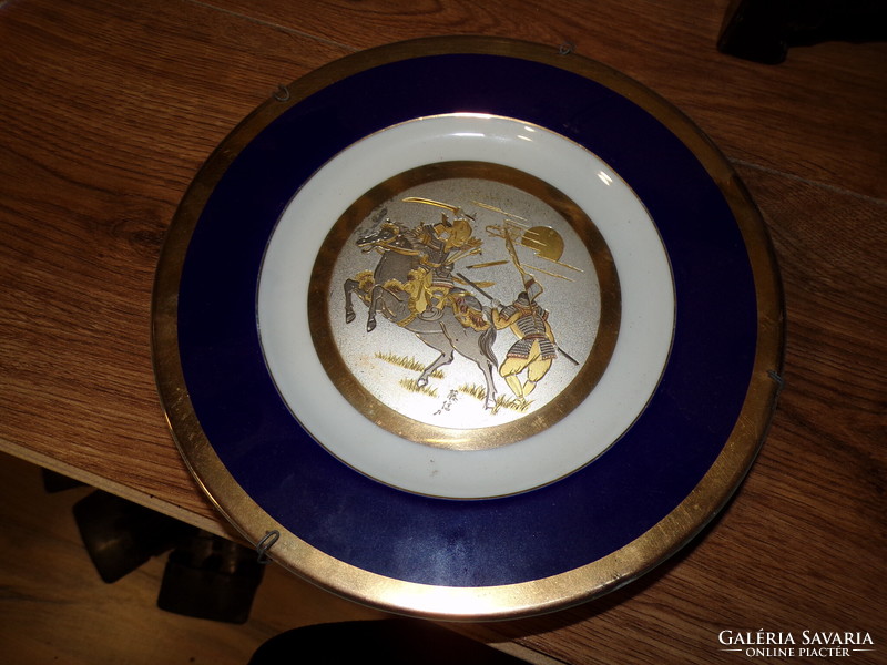 Japanese porcelain plate with a samurai motif