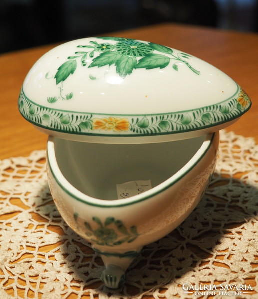 Zöld Apponyi-mintás herendi porcelántojás