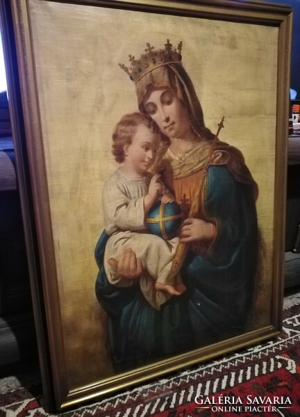 Mary with baby Jesus antique painting