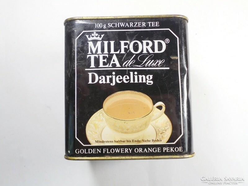 Retro régi Teás fémdoboz pléh doboz - Milford Tea, 1980-as évek