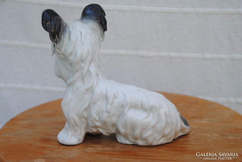Flawless, marked German porcelain terrier dog figurine