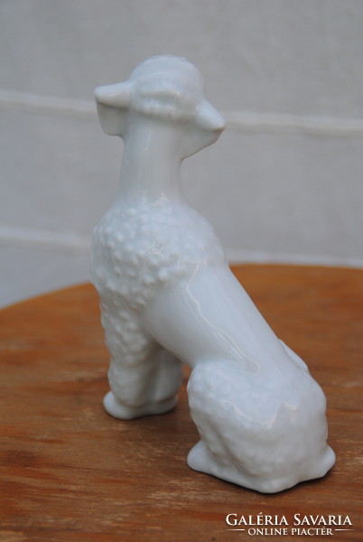 White porcelain poodle, poodle dog