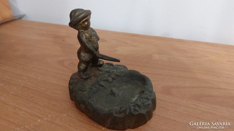 (K) Kis réz/bronz szobor hamuzó, ékszertartó?