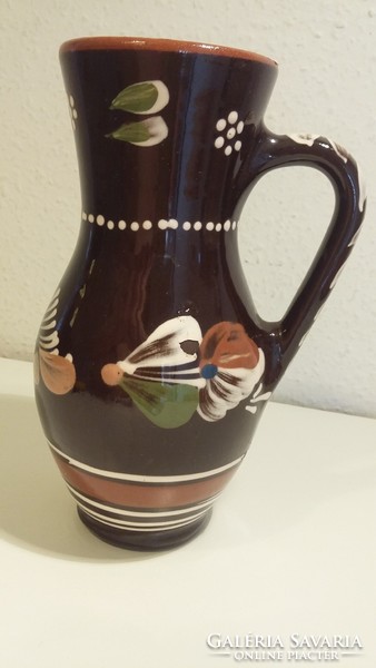 Sárospataki glazed ceramic jug, vase, mug, marked