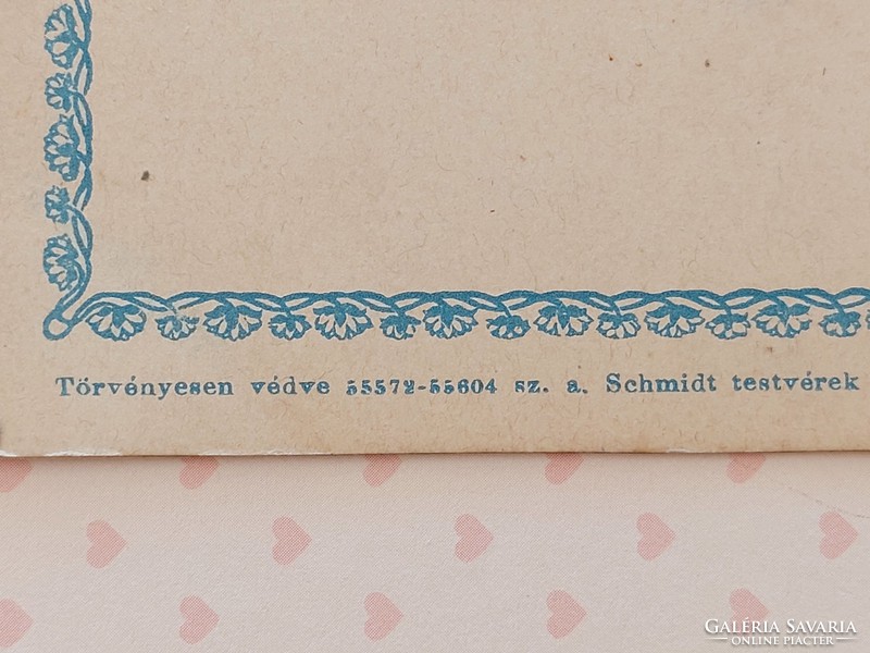 Régi képeslap 1901 hímzett virágos levelezőlap